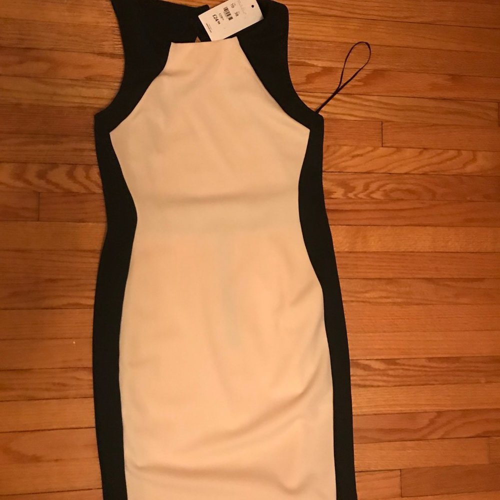 black and white stretchy new dress bought Europe,